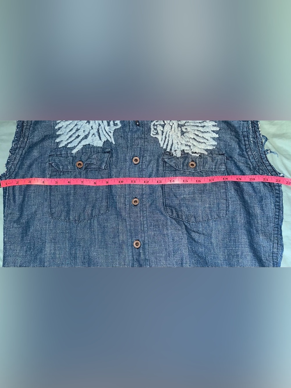The Great China Wall Motor City Freedom Cycle Denim Shirt ASO Jessica Simpson - Picture 16 of 16